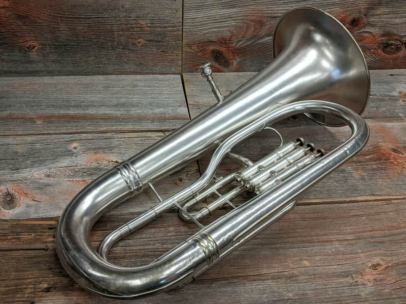 Lyon & Healy American Professional Baritone Euphonium Antique Vintage Silver image 1