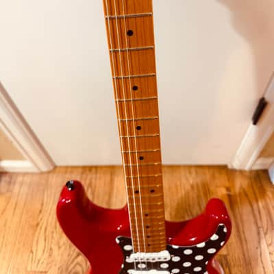 Donzilla Partscaster with Maple Neck, Red Body and PokaDot Pickguard image 3