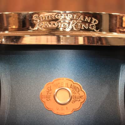 Slingerland Radio King LTD 5x14" Snare Drum Blue/Silver Lacquer Burst - New! image 8