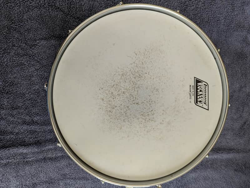Ludwig No. 400 Supraphonic 5x14" 10-Lug Aluminum Snare Drum with Pointed Blue/Olive Badge