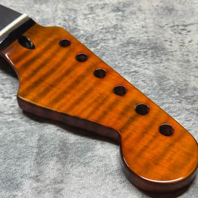 BMC Guitar Neck Strat® Stratocaster® 22 Fret Roasted Tiger Flame Maple With Rosewood Fingerboard 9.5 Radius.   (SN108) image 2