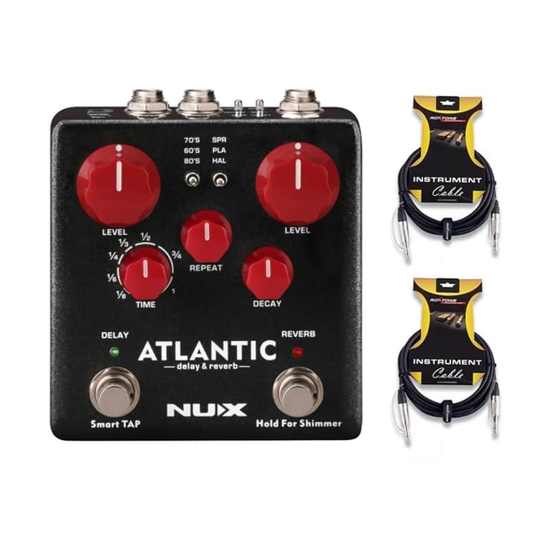 NUX NDR-5 Atlantic Multi Delay & Reverb Guitar Effects Pedal + Two (2) 15' Free Guitar Cables! - Authorized Dealer image 1