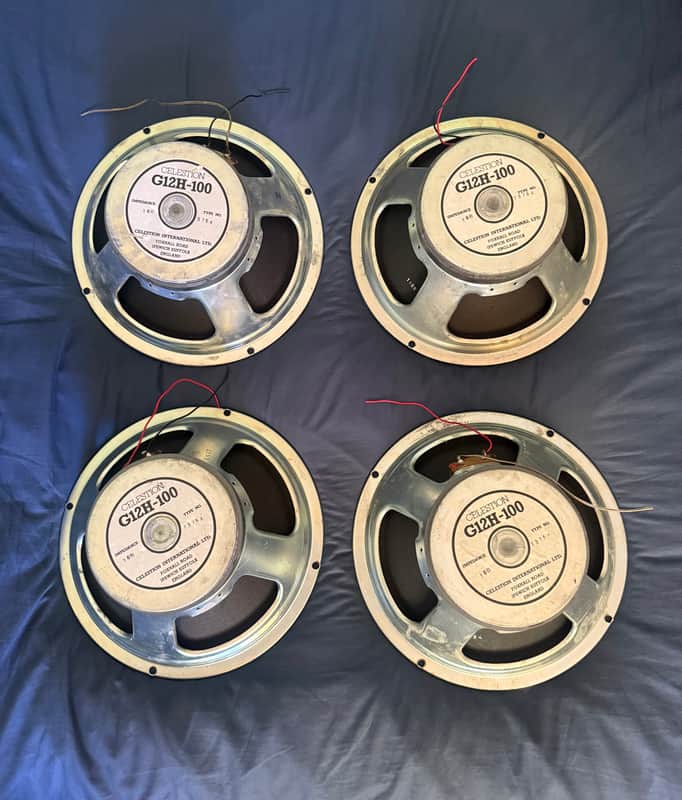 1984 Celestion G12H-100 T3754 16Ohm 1105 Cone Speaker Set RARE! image 1