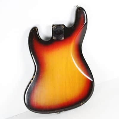 1969 Vintage Fender Jazz Bass Alder 4-Bolt Sunburst BODY ~Original Finish~ 1960s USA Early-CBS image 4
