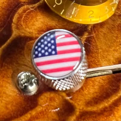 Kinnatone U.S.A. Flag Chrome Switch tip for Blade style switch 3 or 5 way Strat tele image 7