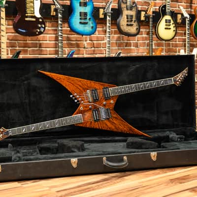 Jackson USA Custom Shop Back to Back Double Neck Rhoads One Off Master Built by Pablo Santana  Rootbeer Swirl 2005 w/OHSC image 6
