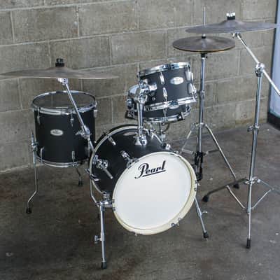 Pearl Midtown 4-Piece Drum Kit (16,10,13,SD) with Hardware - Matte Asphalt Black image 3