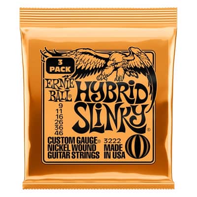 Ernie Ball 3222 Nickel Wound Hybrid Slinky 9-46 - 3 Set image 3