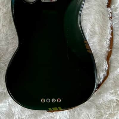 1973 Fender Mustang Competition Bass Burgundy Blue Aged Green w/Fender Gig Bag image 7