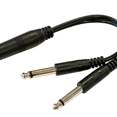 (2) Pack 1/4 Inch Mono TS Female to 2 x 1/4 Inch Male Mono TS Y Splitter Cable image 2