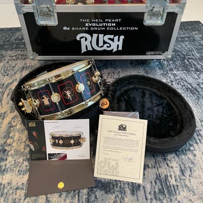 DW Neil Peart Rush “SUPER” Evolution Snare Drum Collection Featuring a total of 5 (five) Snares 1995-2004-2007-2010-2016 - Custom image 7