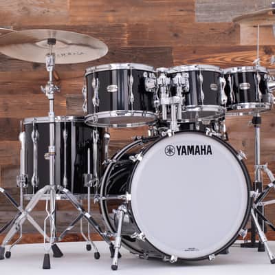 YAMAHA RECORDING CUSTOM 5 PIECE DRUM KIT, REAL BLACK LACQUER image 5