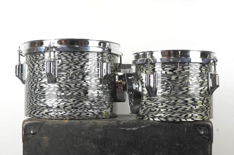 1970s Rogers 6" and 8" Black Onyx Concert Toms image 1