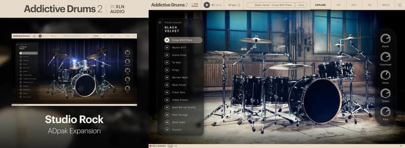 XLN Audio Addictive Drums 2 (Studio Rock & Black Velvet expansion packs) image 1