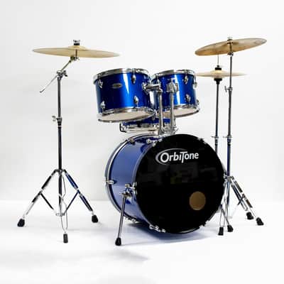 Orbitone Blue 4-Piece Drum Set - Complete with Cymbals & Hardware image 1