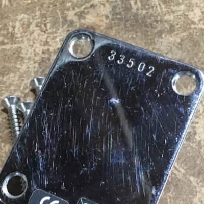 Vintage Fender Neck Plate w/ Custom Engraved 1959 Reissue Serial Light NOS Chrome Aged image 3