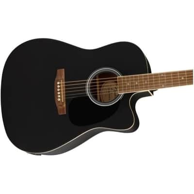 Fender FA-25CE Dreadnought Acoustic Guitar, Black image 3