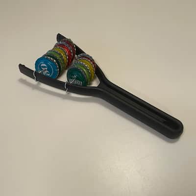 Upcycled Percussion - Slingshot Shaker - Multicolored Bottle Caps image 2