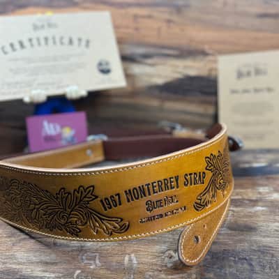 Blue Bell Straps  MONTEREY Artisan Custom for Al’s Music Factory  Aniline Patina Washed Silver Hardware image 2