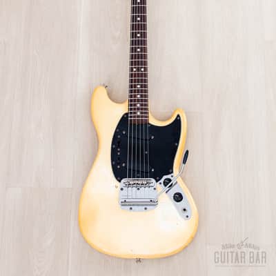 1981 Fender Mustang Vintage Offset Guitar Olympic White w/ Case image 2