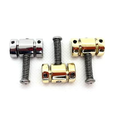 Bensonite Compensated Tele Saddles - Stainless Steel and Brass - Polished image 2
