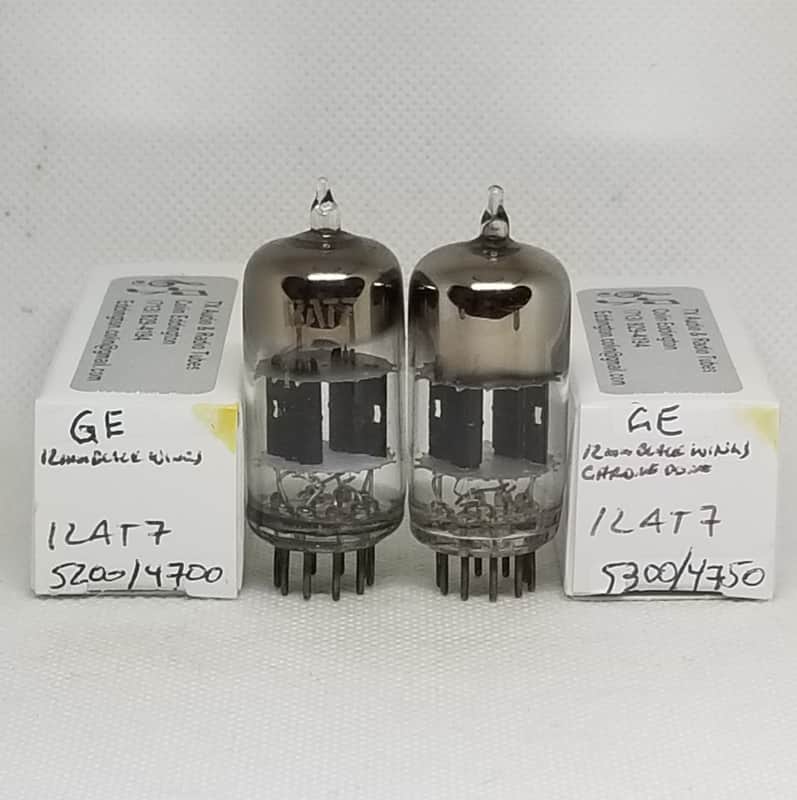 GE 12AT7 Black Plate Matched Pair NOS ECC81 image 1