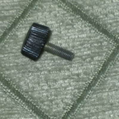 ONE used genuine Boss thumb screw (black hard plastic head) 1990s -2010s - HEAD: Black hard plastic- Top Side has light surface cloudiness, outer sides are ribbed - have some tiny nicks /  threaded shaft is silver color metal (but has discoloration) image 3