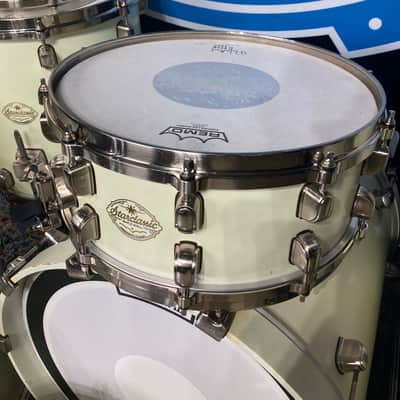 Tim "Herb" Alexander's PRIMUS, 2003 Tama Starclassic 14-Piece Drum Set White Satin image 11
