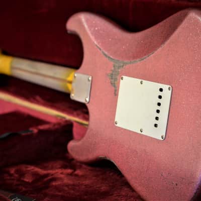 American Fender Stratocaster Relic Custom Nitro Pink Sparkle HSS CS Texas Specials image 6