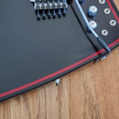 Harmony 818b Gibson Explorer Copy || Active Splittable HHH pickups || Black and Red image 2