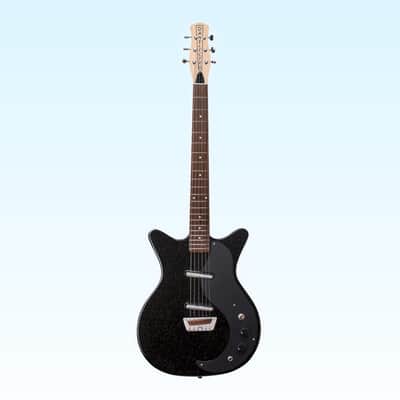 Danelectro Glitter '59 Electric Guitar-Black with Silver Glitter *USA Small Business* image 2