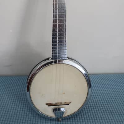 Vintage 1950s Dixie Ludwig Banjo-Lele Banjo Ukulele Very Rare All Metal Chrome Patent Pending Made In USA Banjolele image 1