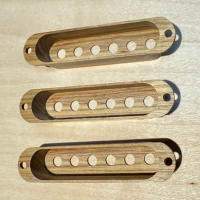 Strat single coil wood pickup cover set image 6