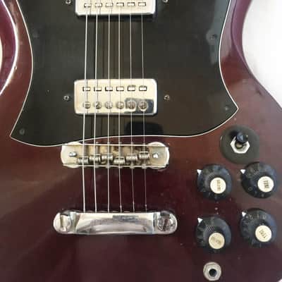 Vintage Kinor SG Electric Guitar - 1969. Made in Japan. Transparent Cherry. image 5