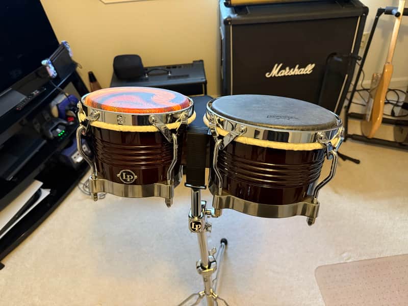 Latin Percussion M201 Matador Series Wood Bongos with Chrome Hardware 2010s - Dark Brown image 1