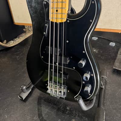 1978 Black Fender Precision Bass with Maple Fretboard image 1