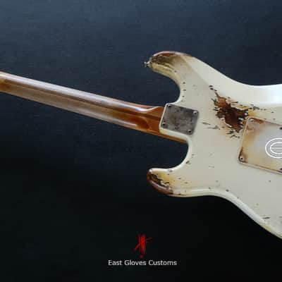 Fender Stratocaster Snowberry White Heavy Aged Relic by East Gloves Customs image 4