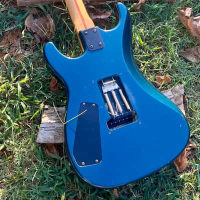 Vintage 1985 Kramer Striker 200ST Guitar with ESP Flicker Tremolo in Midnight Blue image 20
