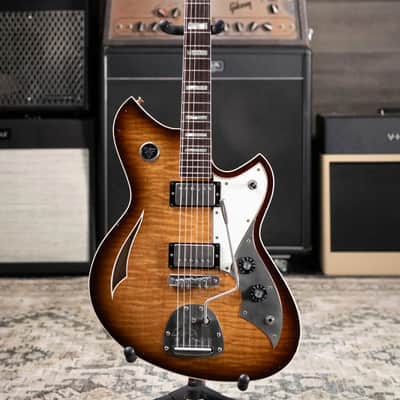 Novo Dealer Limited Miris JHH Semi-Hollow Electric Guitar - Amber Burst with Gig Bag image 3
