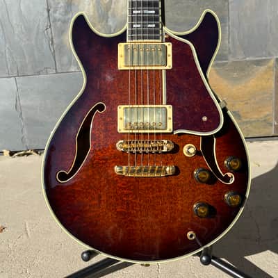 Used 1996 Ibanez AM200 Exotic Wood Hollowbody Electric with Case image 1
