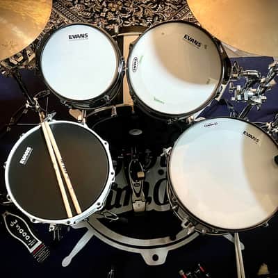 DrumPickers 5pc Vintage Professional Drum Kit in Van Halen Black & White Stripe Tribute image 8