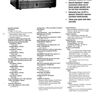 Electro/Voice (Dynacord)  Model  P-3000 Power Amp  2x 750 Watts 8Ω, Precision Series Power Amplifier,In good condition, Made in Germany image 9