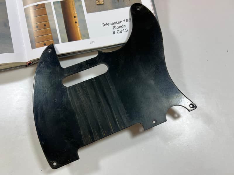 General Vintage Tone Blackguard 1950 - 1952 For Telecaster ®️pickguard phenolic paper bakelite heavy aged - Nitro image 1