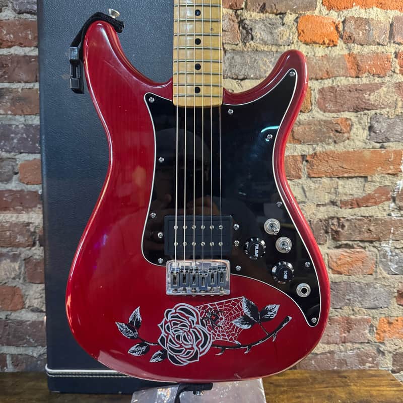 Fender Lead I Electric Guitar w/ OHSC, Candy & Art by John Moisan (1980s - Red) image 1
