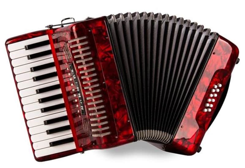 Hohner 1303-RED Piano 12 Bass Accordion Pearl Red image 1