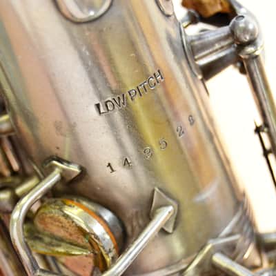 Vintage 1920's Abbott C-Melody Tenor Saxophone Conn Stencil - Silver image 10