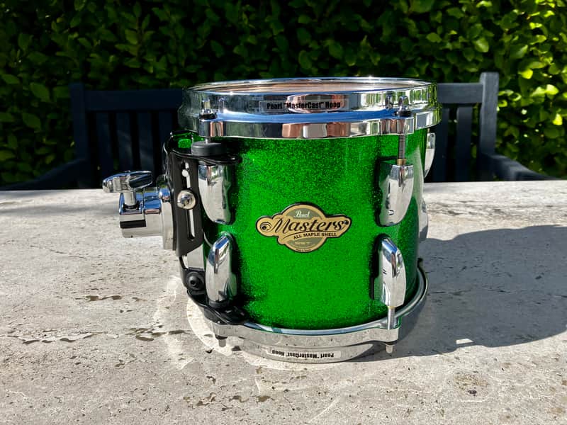 ✮ULTRA RARE✮ PEARL MASTERS MCX 100% Maple 8" X 7" Tom✮LACQUER EMERALD SPARKLE !✮ image 1