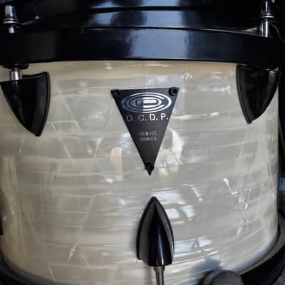 OCDP Venice drumset 3pc White Marine Pearl Orange County percussions 20/16/12 image 5