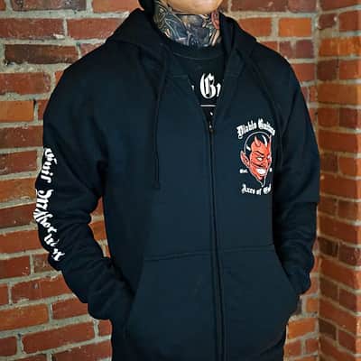 Diablo Guitars Zip-Up Hoodie "Axes of Evil EST.666" Evil MF Sleeve-MD image 4