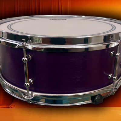 Ludwig  Pre-serial No. 491 Pioneer 5x14" 6-Lug  Snare w/ Keystone Badge, in Purple (refinished) image 9